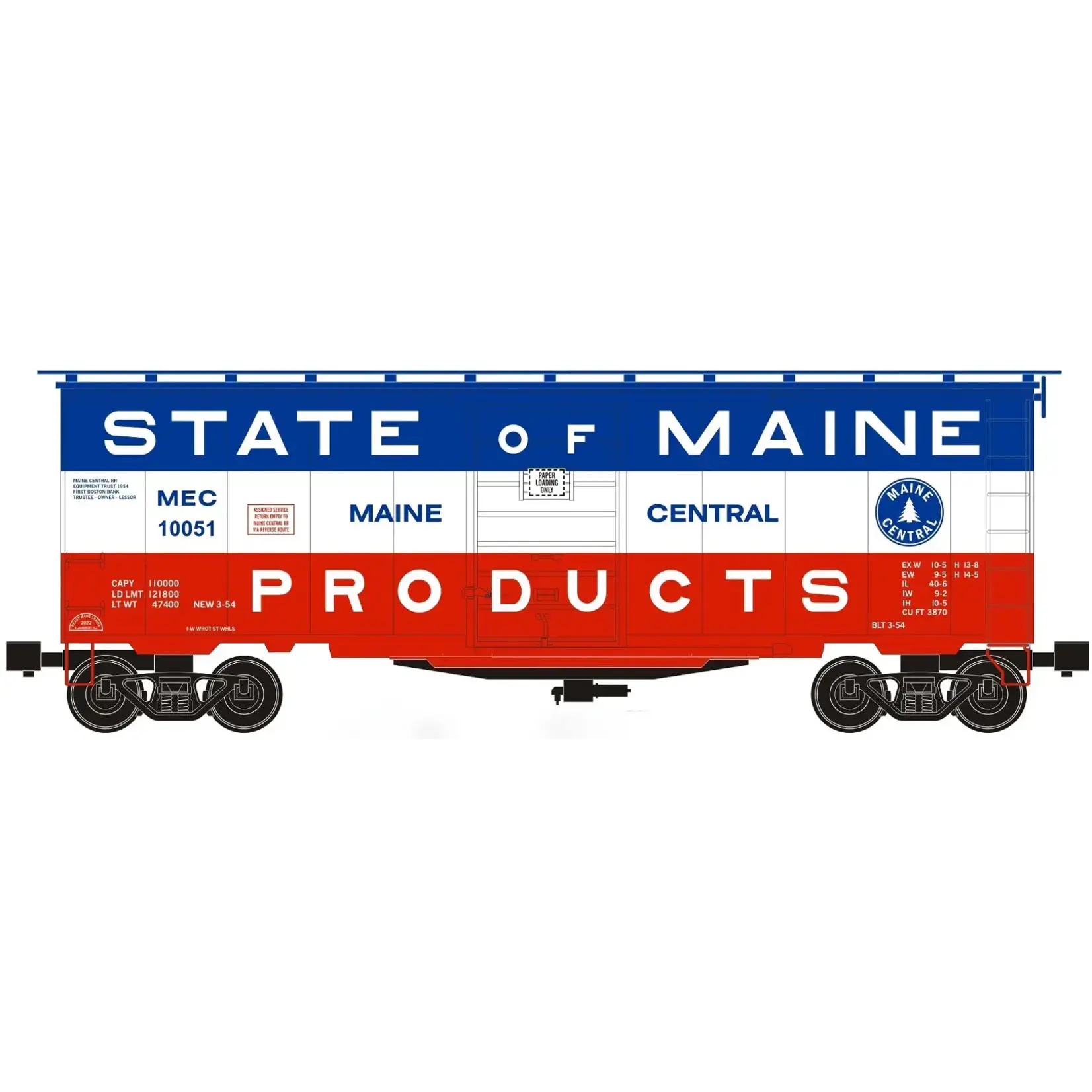 Ready Made Trains 96452 O Boxcar MEC Red, White & Blue