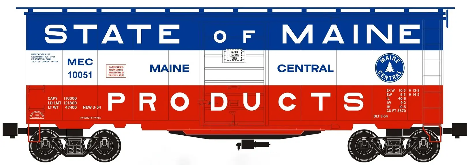 96452 O Boxcar MEC Red, White & Blue