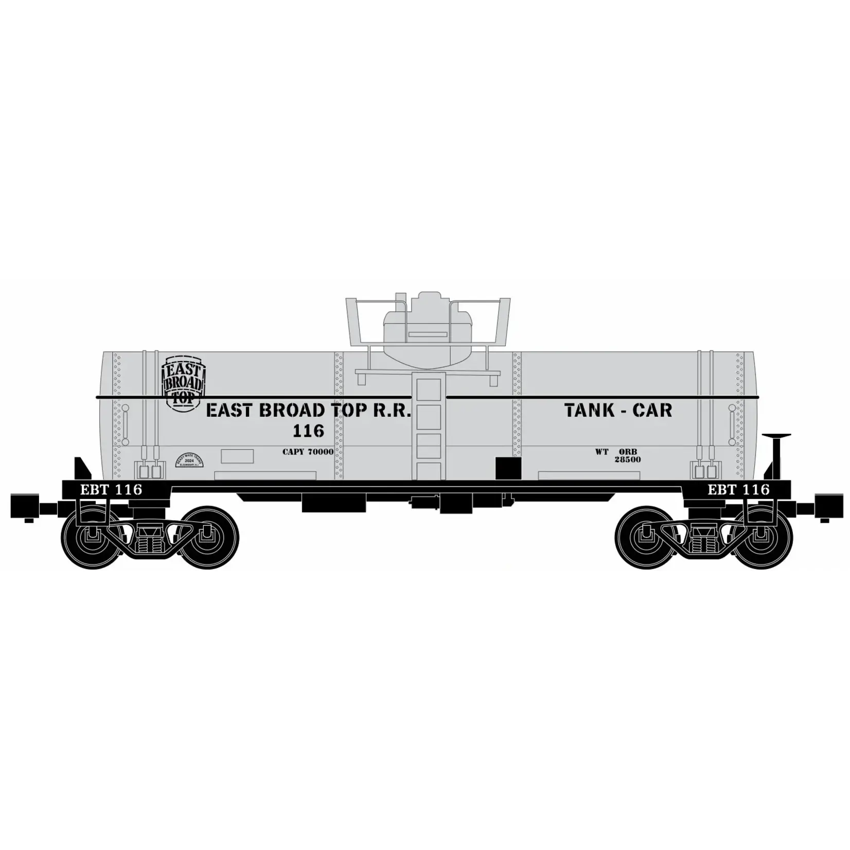 Ready Made Trains 9689912 O Single Dome Tank Car East Broad Top