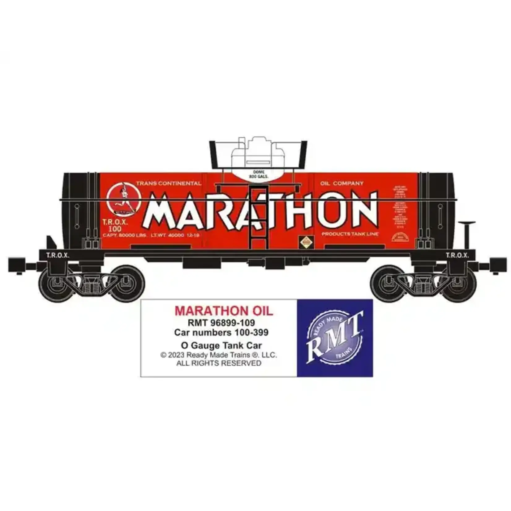 Ready Made Trains 96899109 O Single Dome Tank Car Marathon