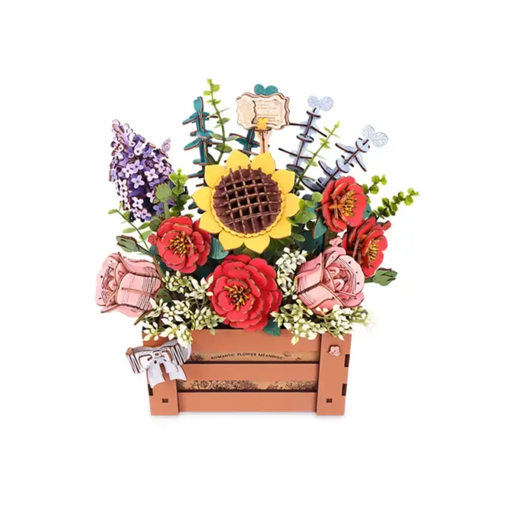 Hands Craft Bloom Box Wooden Flower Puzzle