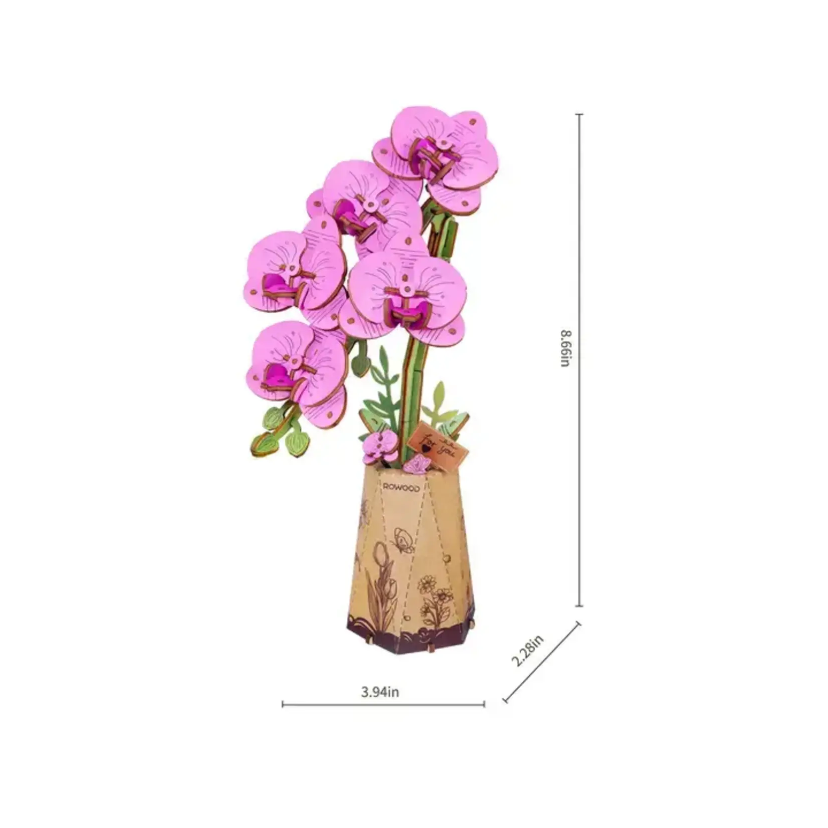 Hands Craft Purple Moth Orchid Wooden Flower Puzzle
