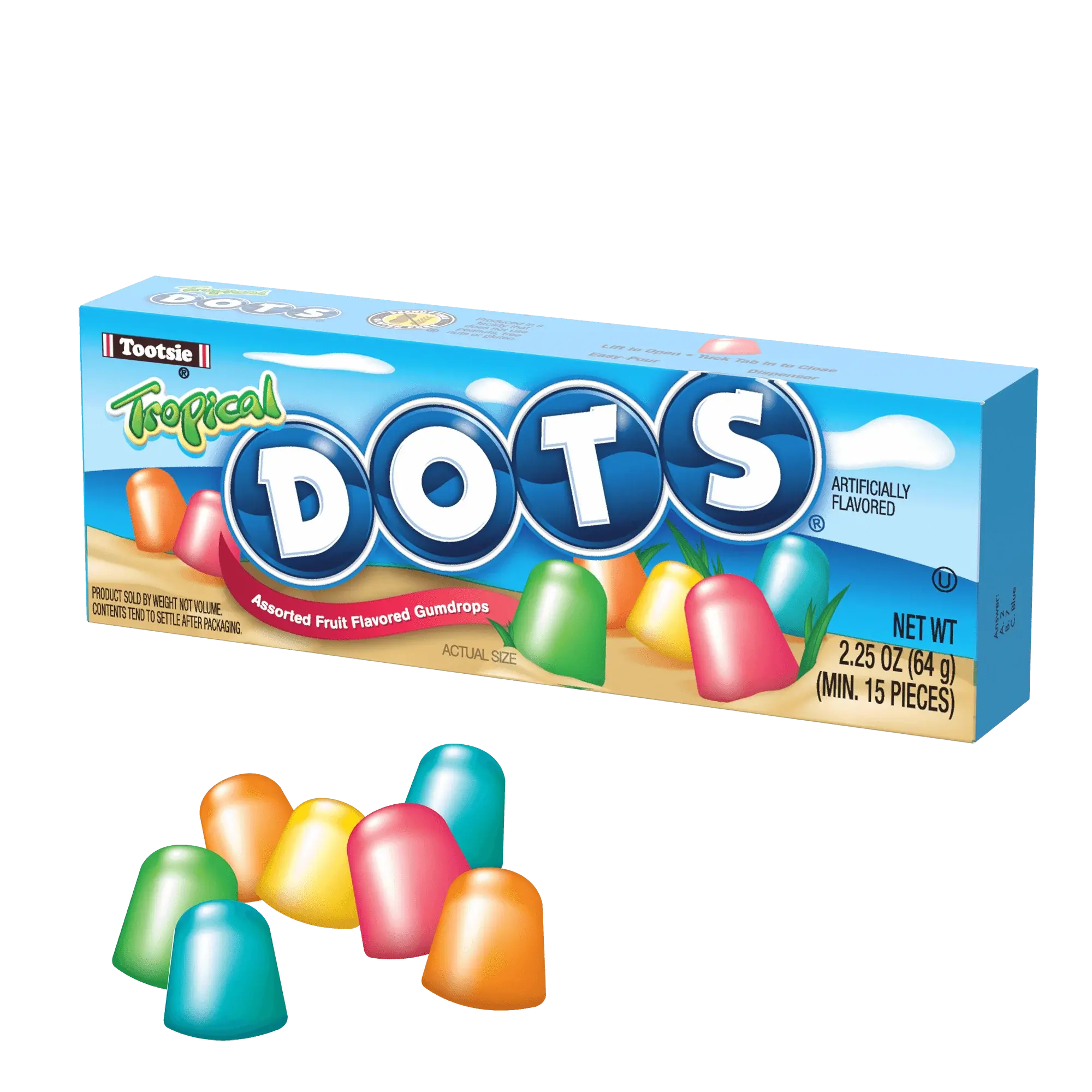 DOTS Tropical Assorted Gum Drops 2.25oz Box