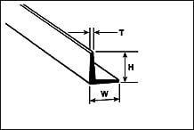 90507 5/16"Polystyrene Angle (.313 or 7.9mm) 24" length (4 per pack)