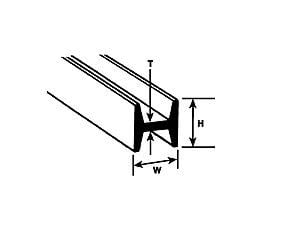 90548 3/8" Polystyrene H-Column (.375" or 9.5mm) 15" Length (4 per pack)