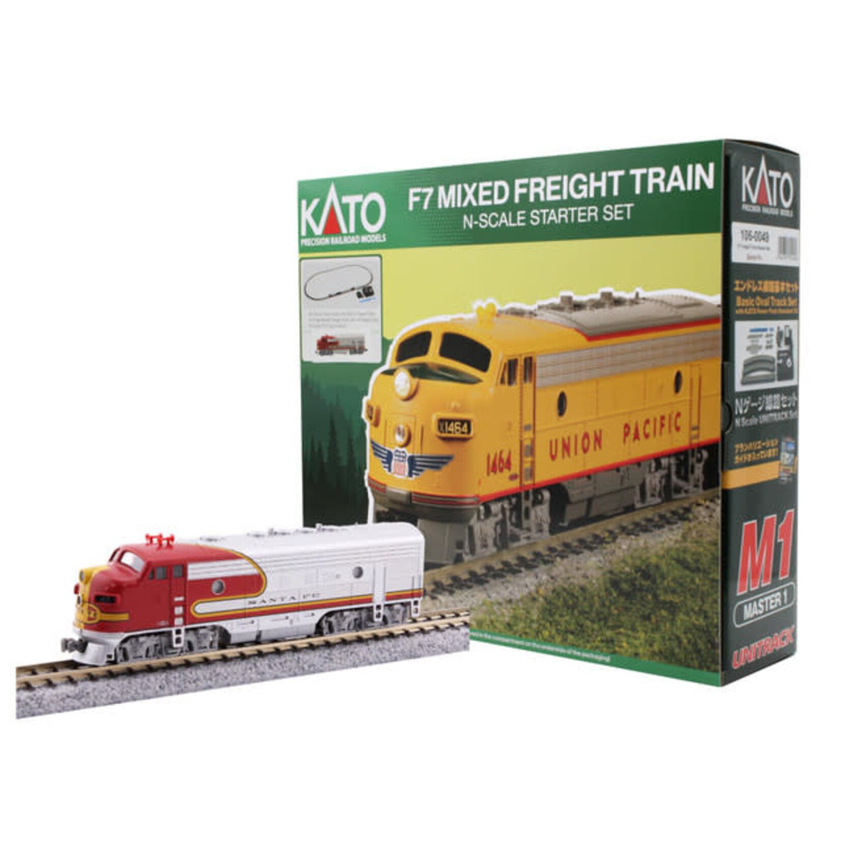 Kato 1060049 N F7 Freight Train Starter Set Sante Fe