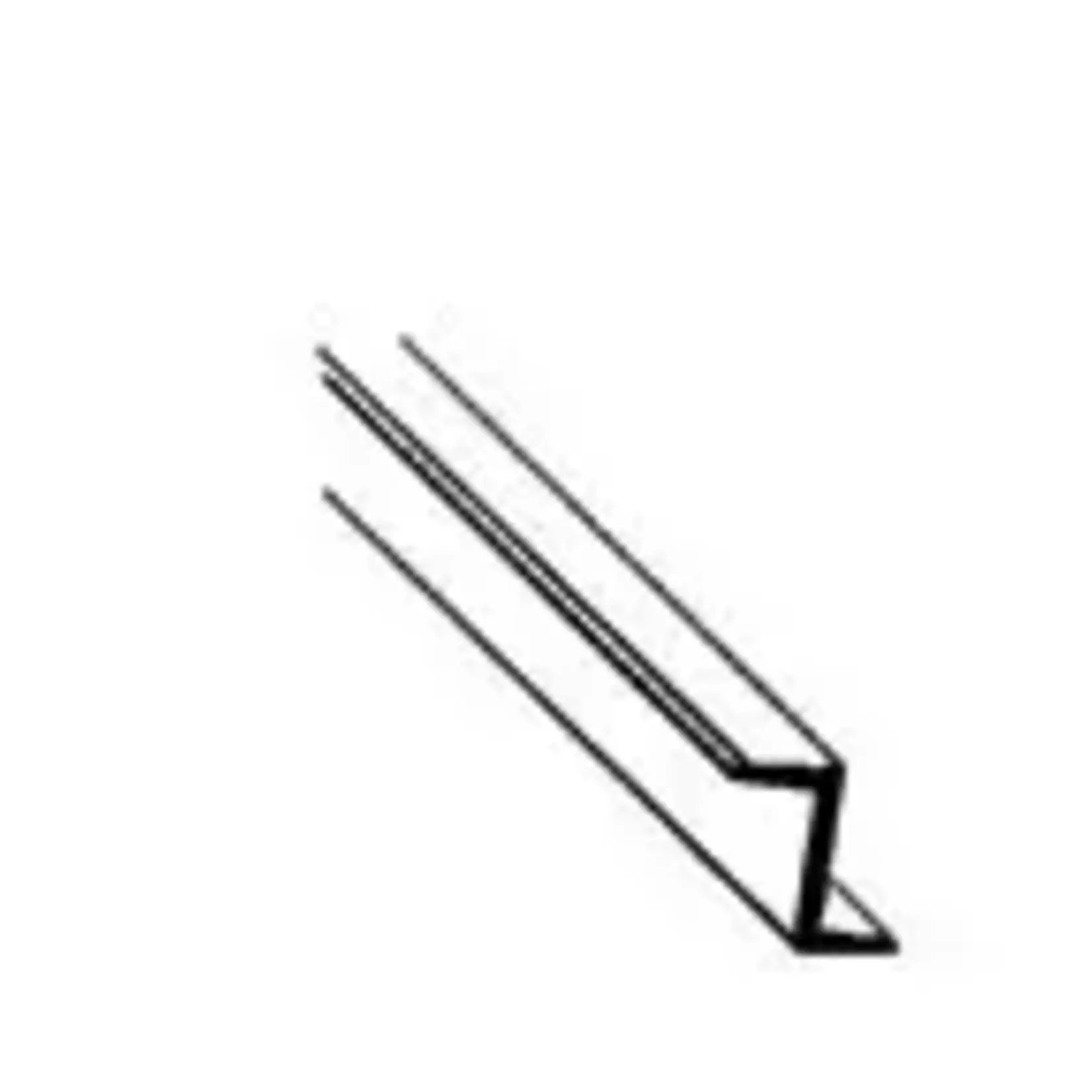 Plastruct 90595 1/4" Polystyrene Zee Bar (.250" or 6.4mm) 24" Length (5 per pack)