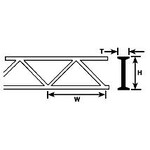 Plastruct 90655 1/2" Styrene Warren Style 1 Open Web Truss 12" (2 per pack)