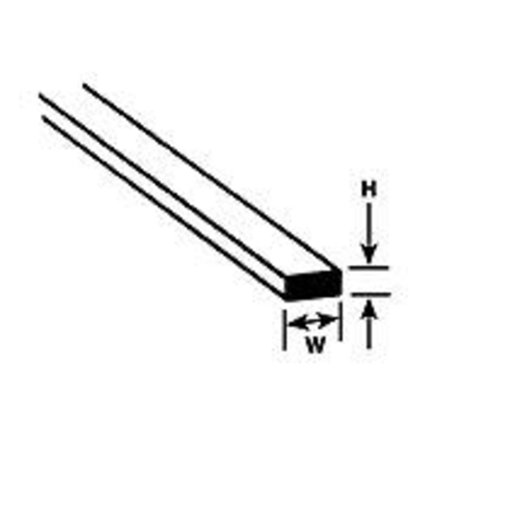 Plastruct 90710 .010" x .020" Polystyrene Rectangular Strip 10" Length (10 per pack)