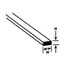 Plastruct 90716 .010" x 1/8" Polystyrene Rectangular Strip 10" Length (10 per pack)