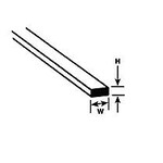 Plastruct 90727 .020" x 5/32" Polystyrene Rectangular Strip 10" Length (10 per pack)