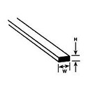 Plastruct 90768 .080" x 3/16" Polystyrene Rectangular Strip 10" Length (10 per pack)