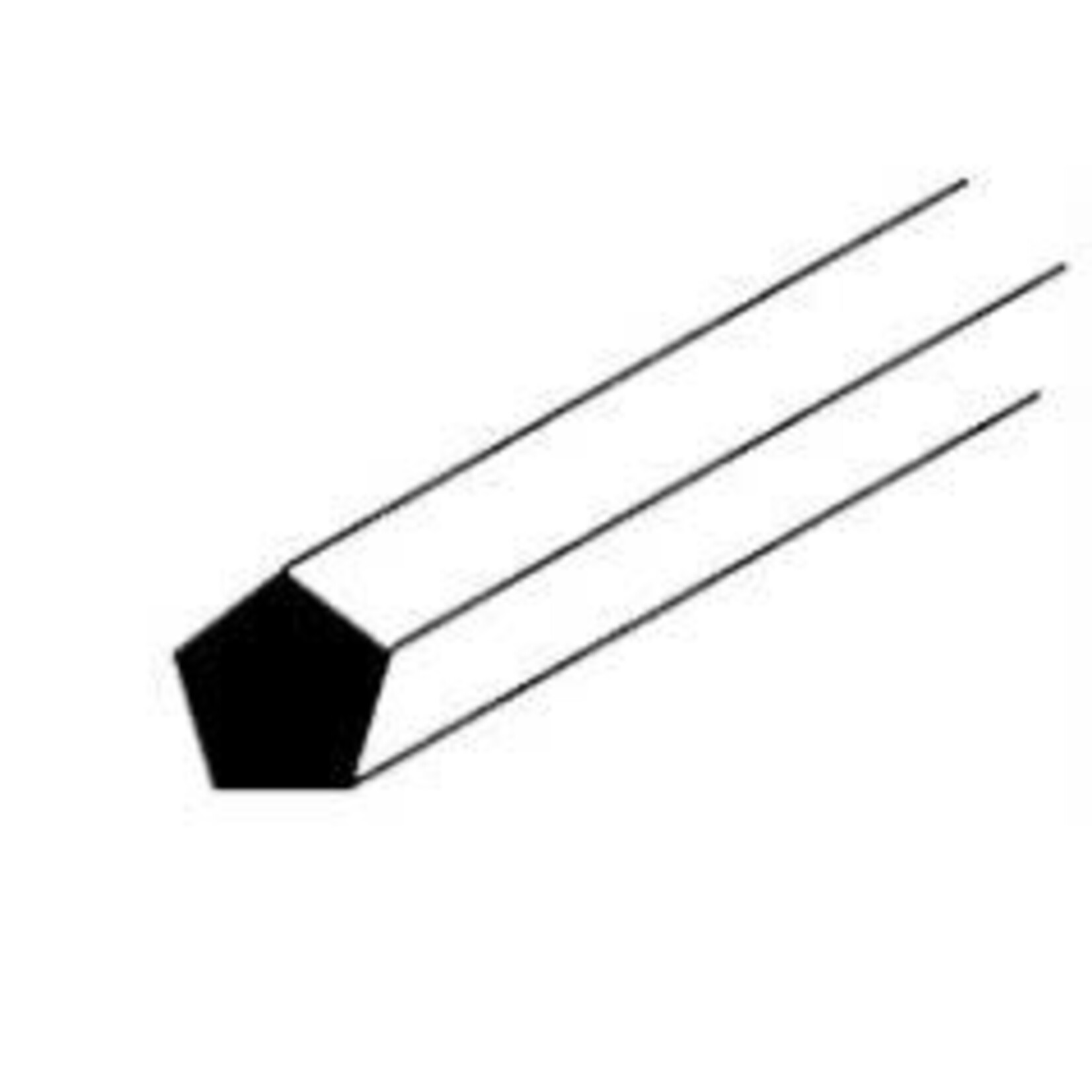 Plastruct 90831 .020" Polystyrene Pentagon Rod 10" Length (10 per pack)