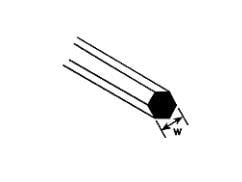 90877 .100" Polystyrene Hexagon Rod 10" Length (5 per pack)