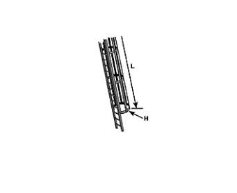 90972 1:87 HO gauge Polystyrene Ladder with Safety Cage 27/64" Diam. 4-7/8" Length (1 per pack)