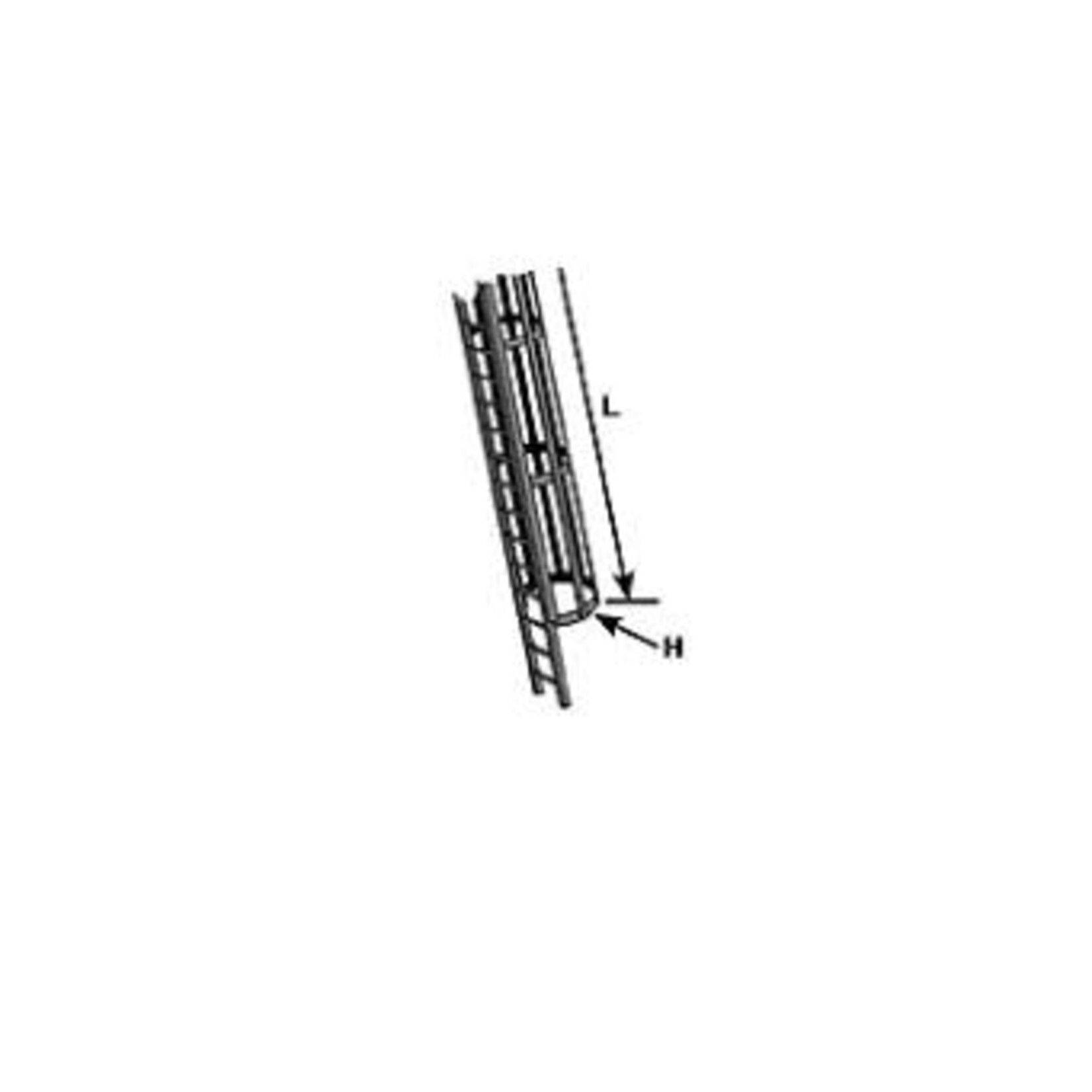 Plastruct 90974 1:32 Polystyrene Ladder with Safety Cage 1" Diam 12" Length (1 per pack)