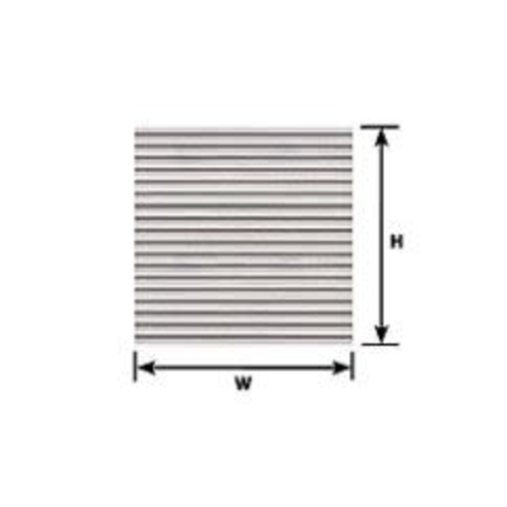 Plastruct 91509 1:87 HO gauge White Corrugated Siding 12"(300mm) x 7"(175mm) - (2 per pack)