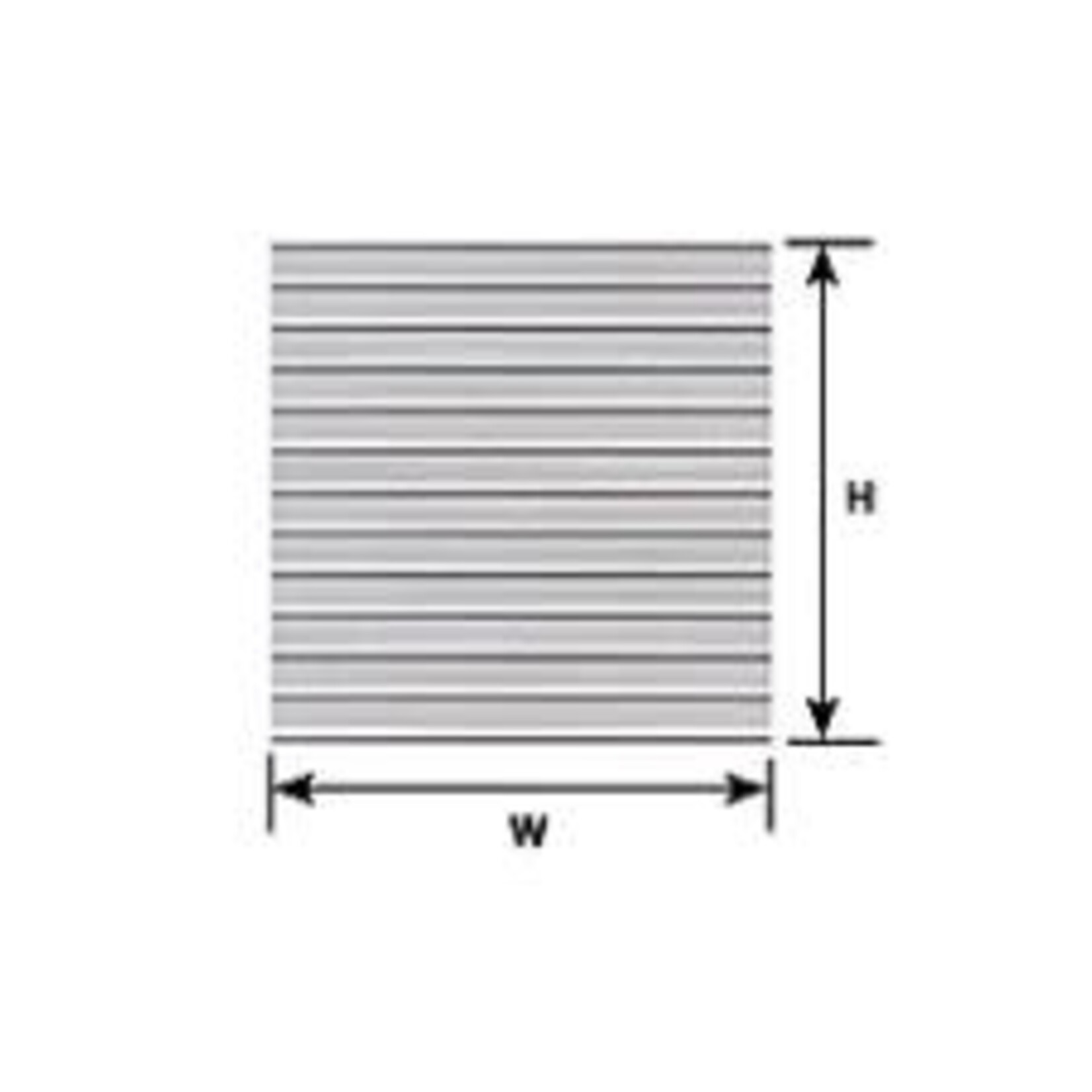 Plastruct 91511 1:87 HO gauge Beige Ribbed Roof/Corrugated 12" x 7" (2 per pack)