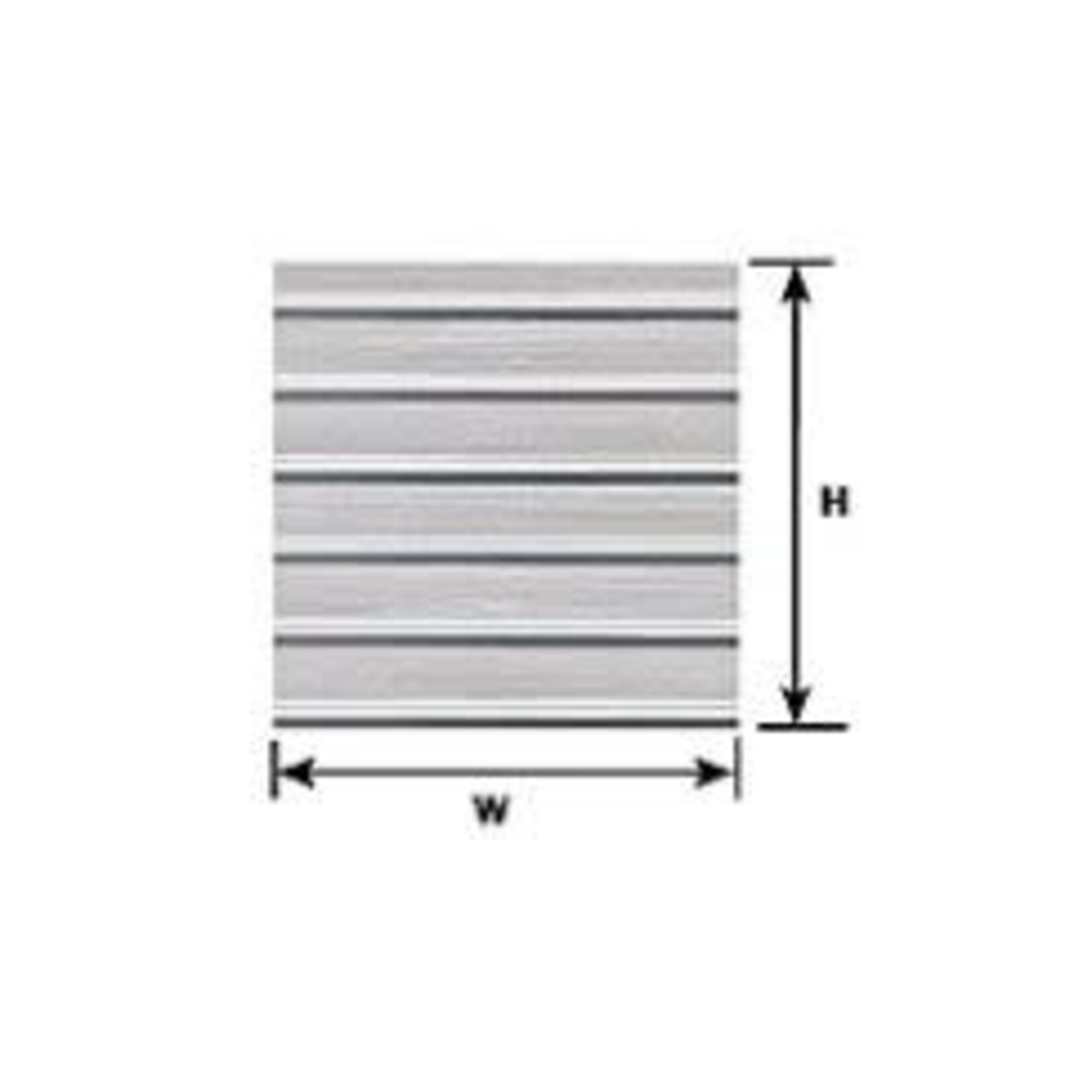 Plastruct 91512 1:48 O gauge Beige Ribbed Roof/Corrugated 12" x 7" (2 per pack)