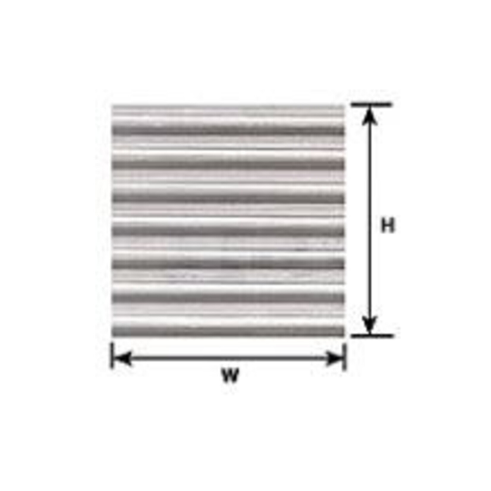Plastruct 91520 1:32 #1 size White Corrugated Siding 11" x 7" (2 per pack)