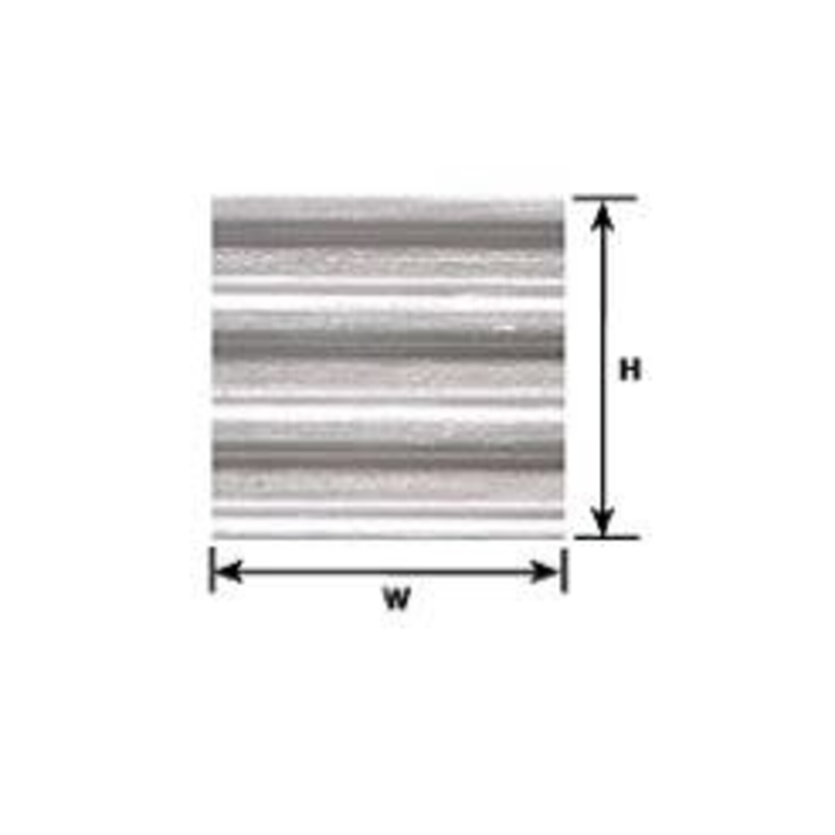 Plastruct 91522 1:16 White Corrugated Siding Live Steam 11"(275mm) x 7"(175mm) - (2 per pack)
