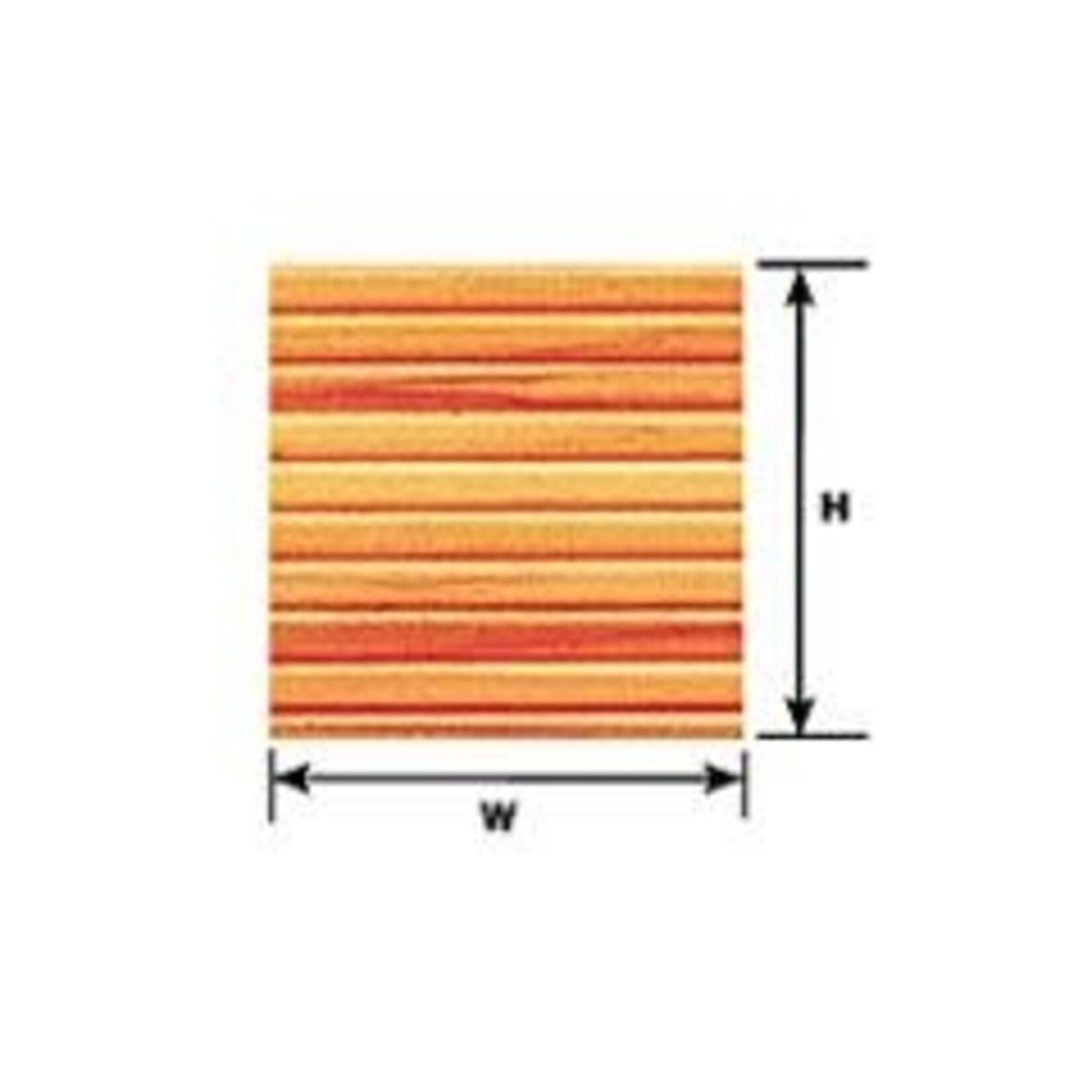 Plastruct 91536 1/8" Beige Wood Planking Sheet 12" x 7" (2 per pack)