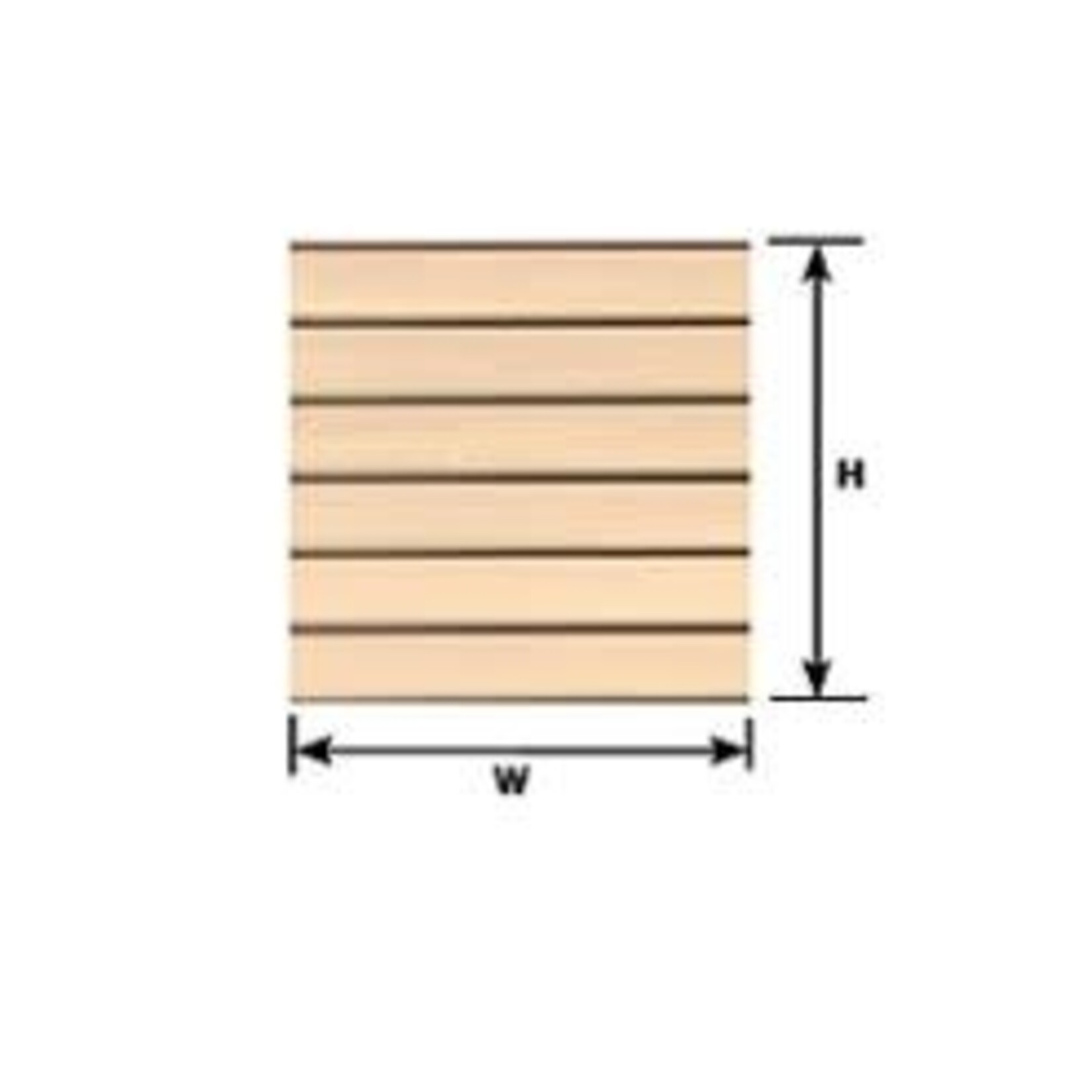 Plastruct 91554 1/4" White Clapboard Siding Sheet 11" x 7" (2 per pack)