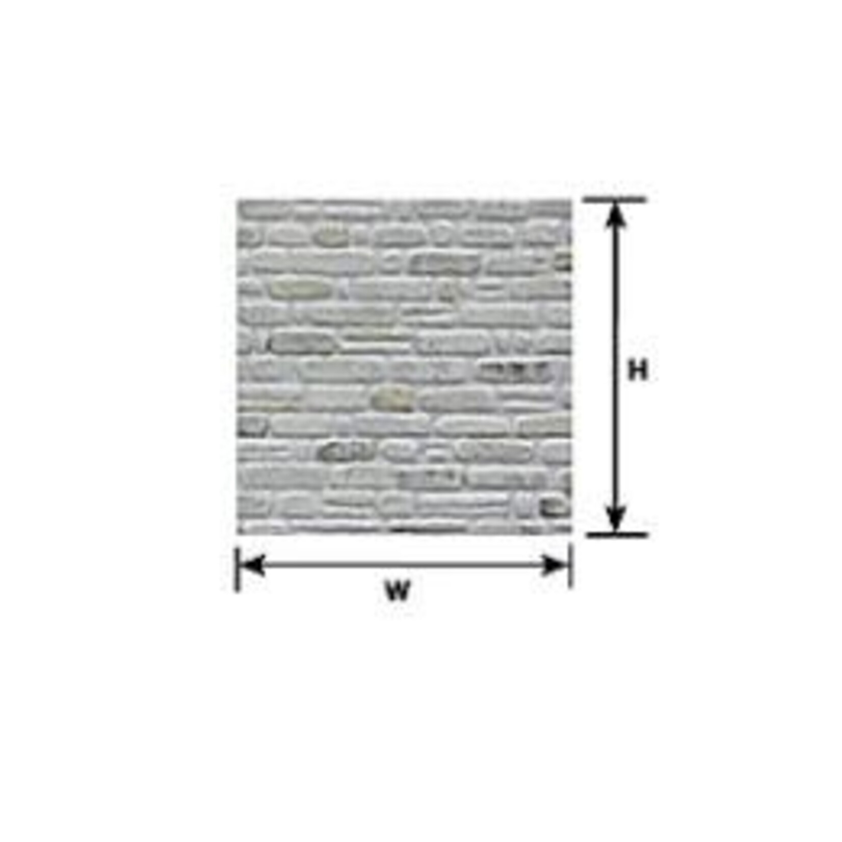 Plastruct 91560 1:48 O gauge Beige Stone Wall Sheet 12" x 7" (2 per pack)