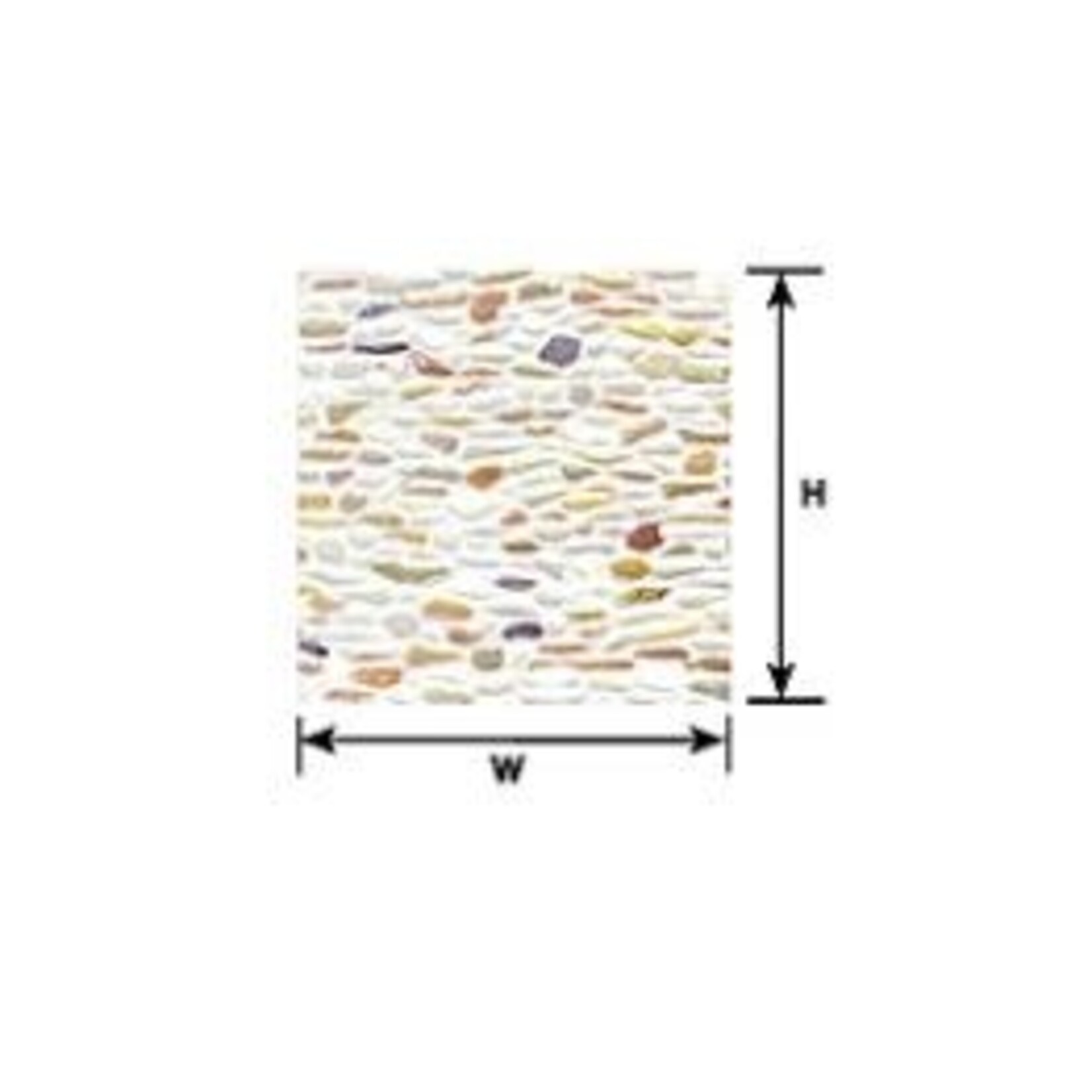 Plastruct 91563 1:87 HO gauge Beige Field Stone Sheet 12" x 7" (2 per pack)