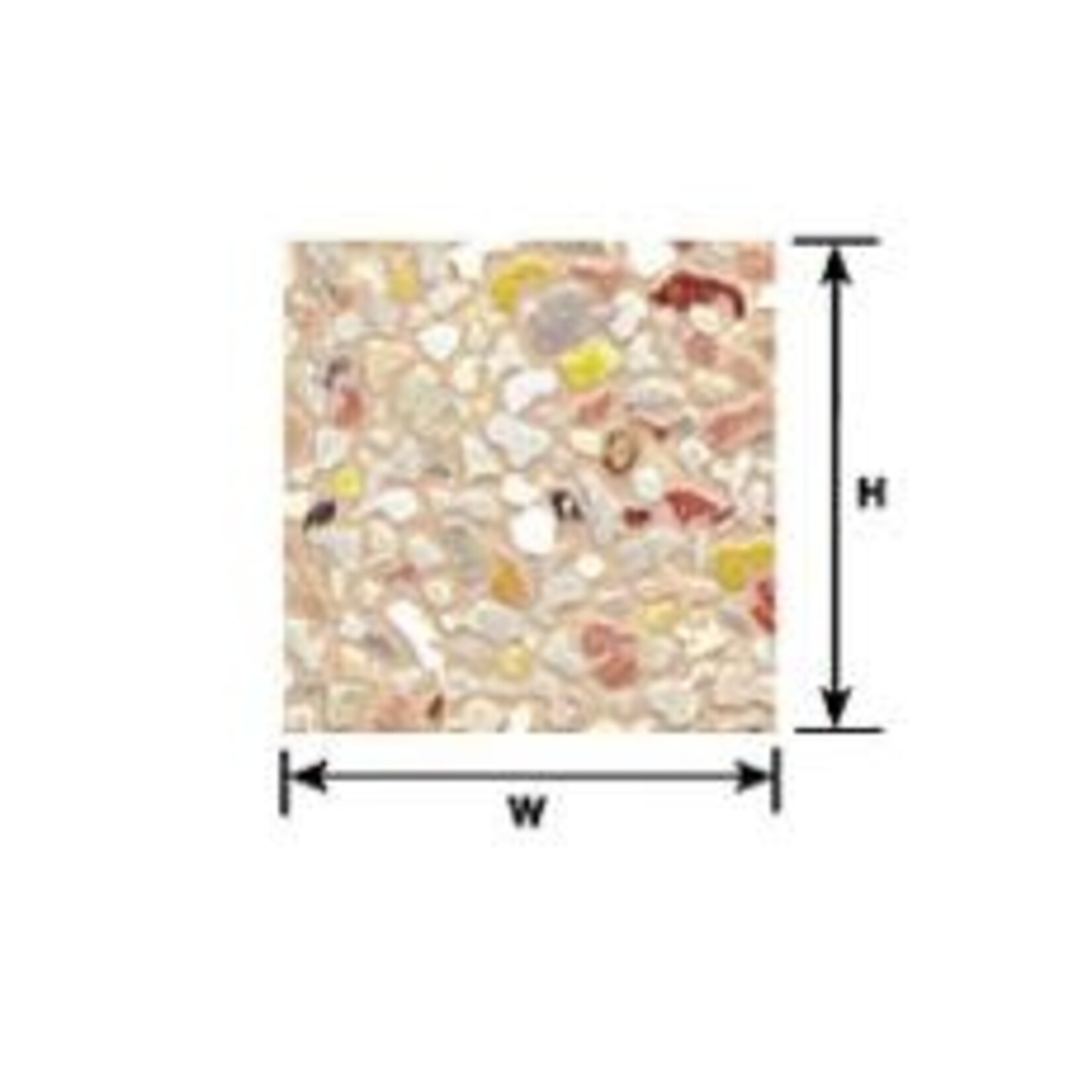 Plastruct 91580 1:87 HO gauge 100 Scale Beige Field Stone Sheet 12" x 7" (2 per pack)