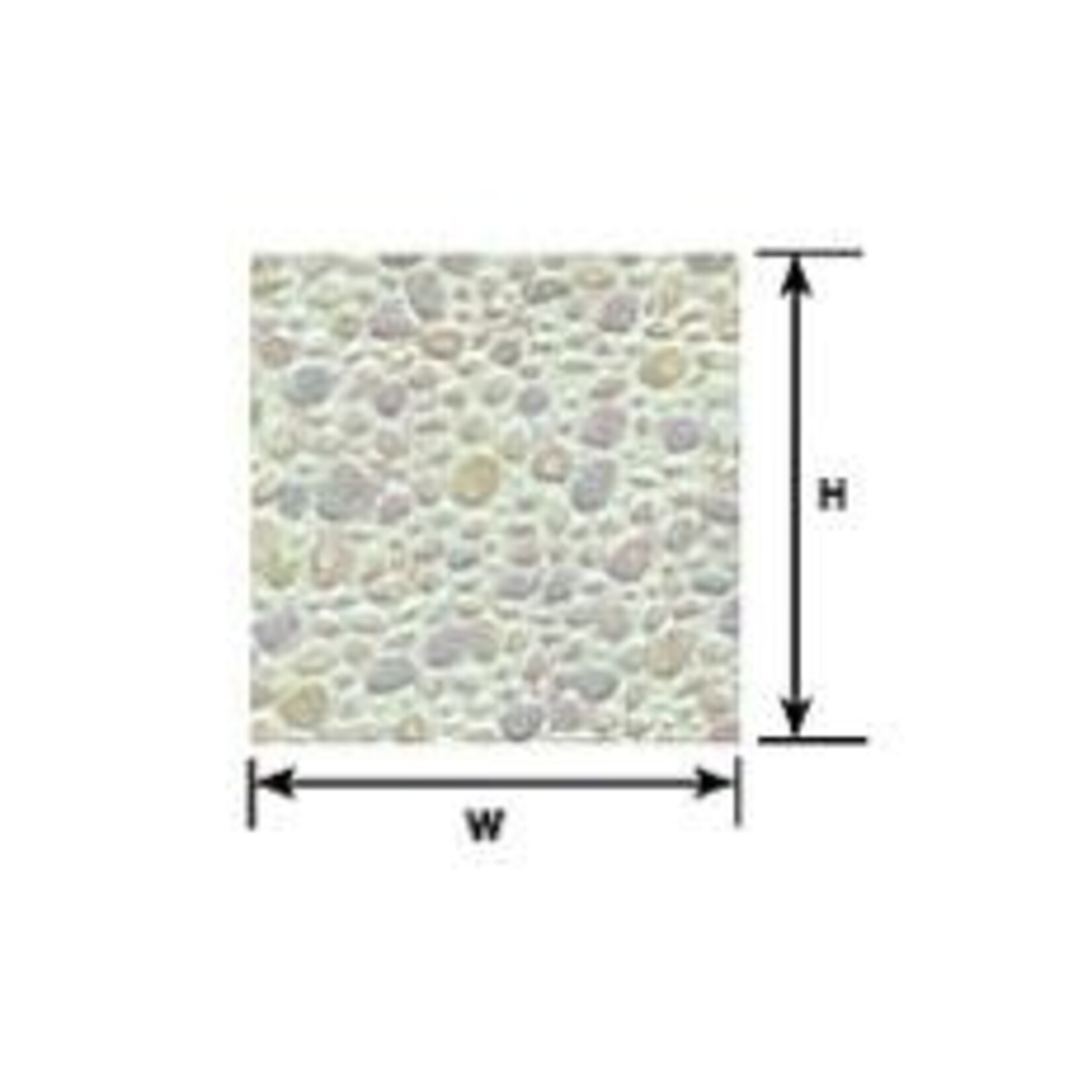 Plastruct 91582 1:87 HO gauge Beige Random Polished Stone Sheet 12" x 7" (2 per pack)