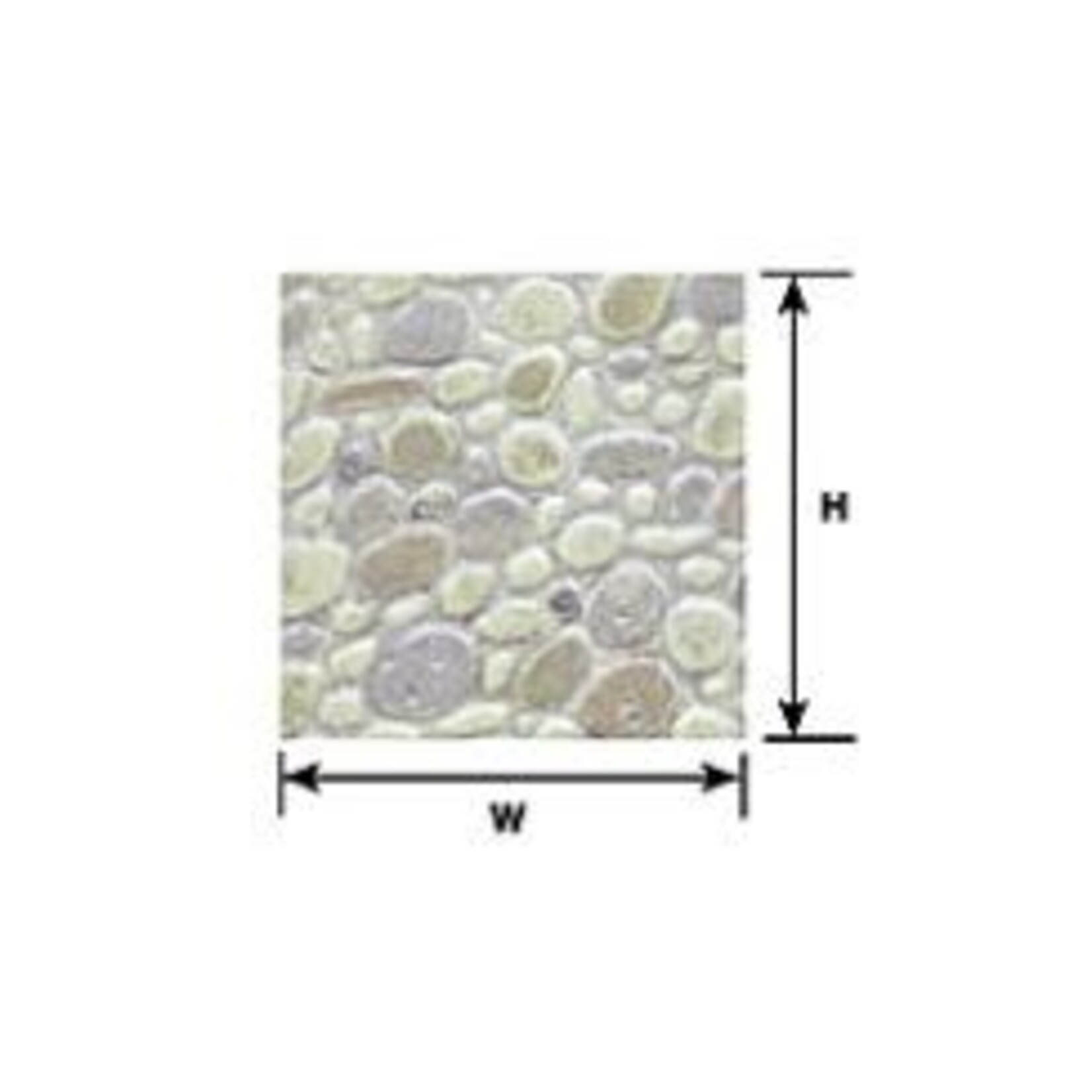 Plastruct 91589 1:24 G gauge Beige Random Polished Stone Sheet 12" x 7" (2 per pack)