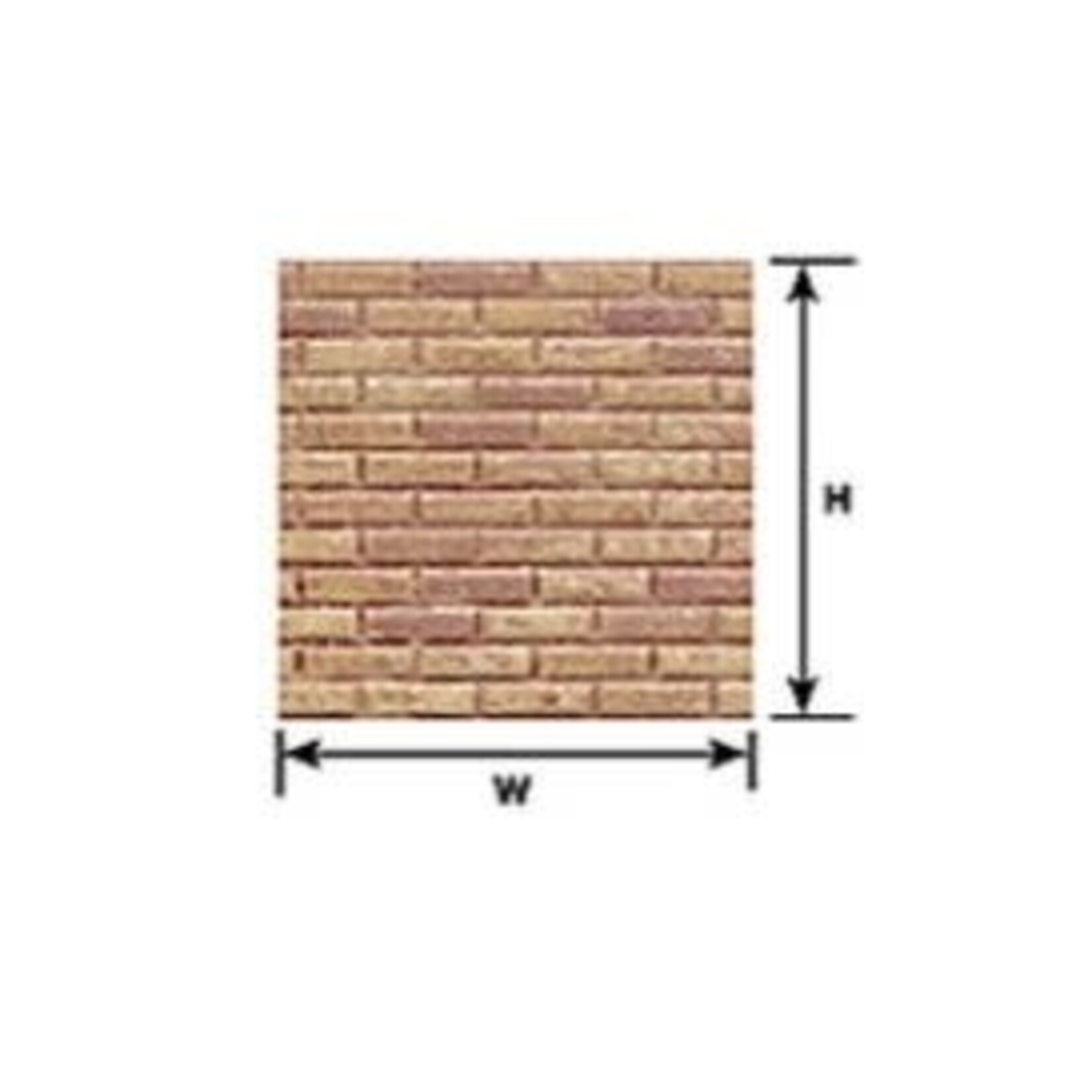 Plastruct 91604 1:24 G gauge Red Clay Brick Sheet 12" x 7" (2 per pack)