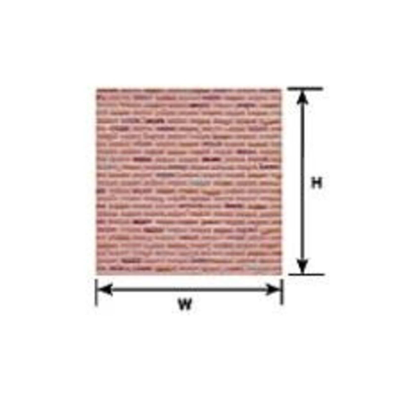 Plastruct 91606 1:48 O gauge Red Clay Rough Brick Sheet 12" x 7" (2 per pack)