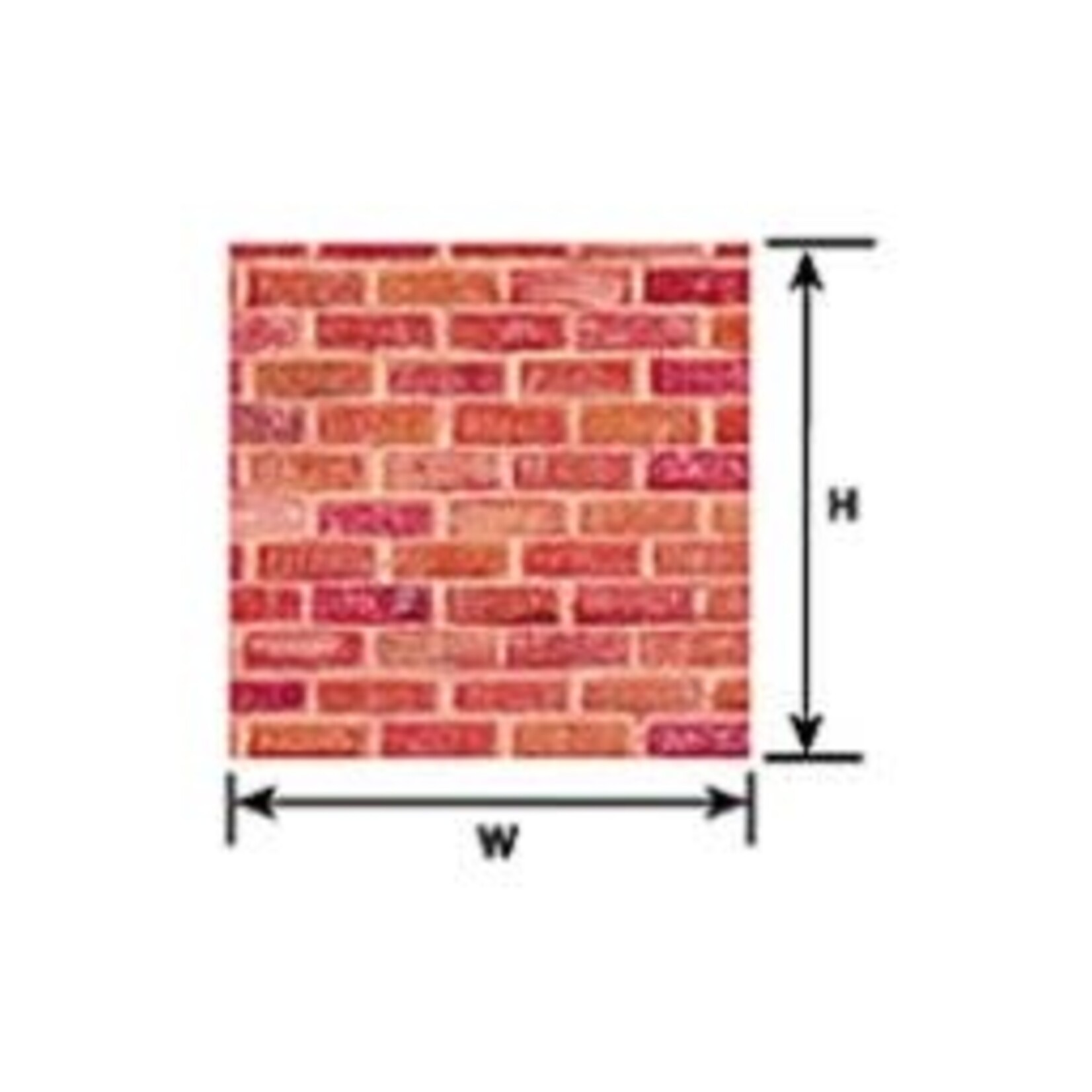 Plastruct 91612 1:24 G gauge Red Clay Rough Brick Sheet 12" x 7" (2 per pack)