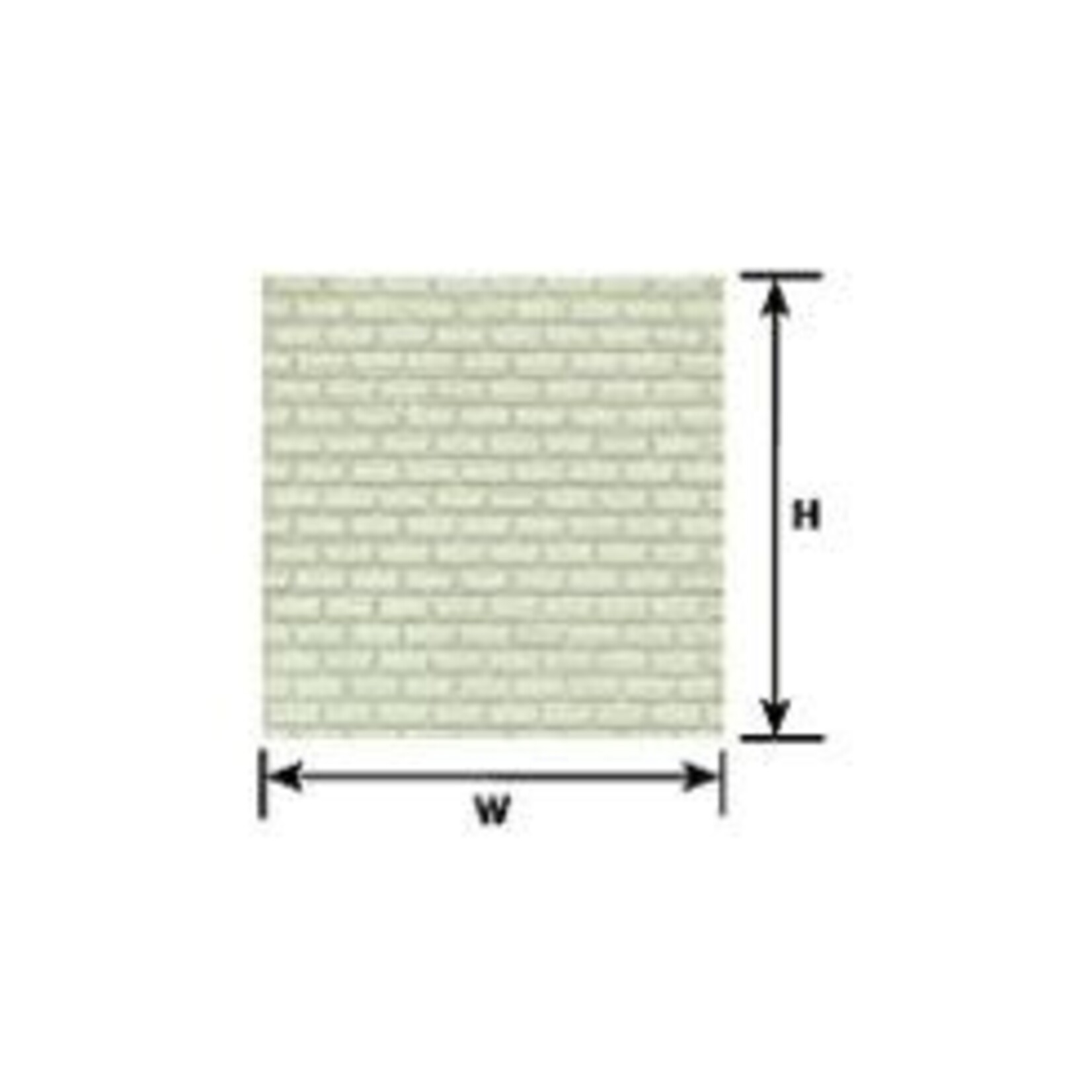 Plastruct 91620 1:87 HO gauge Beige Cement Block Sheet 12" x 7" (2 per pack)
