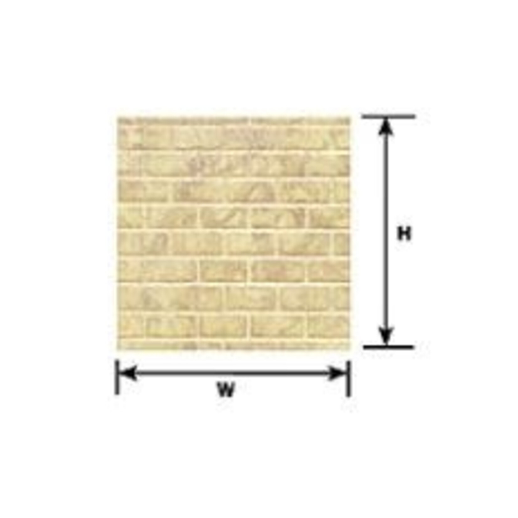 Plastruct 91621 1:48 O gauge Beige Cement Block Sheet 12" x 7" (2 per pack)