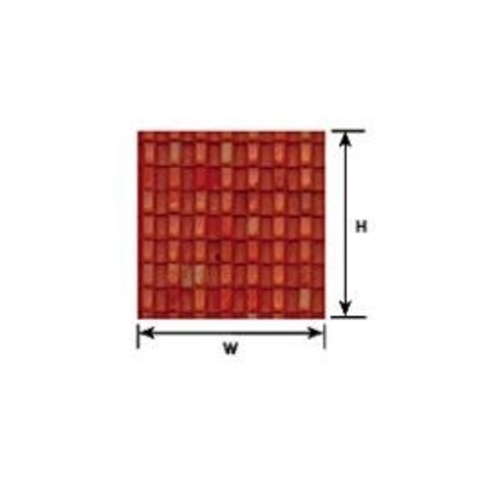 Plastruct 91637 1:48 O gauge Red Clay Spanish Tile Sheet 12" x 7" (2 per pack)