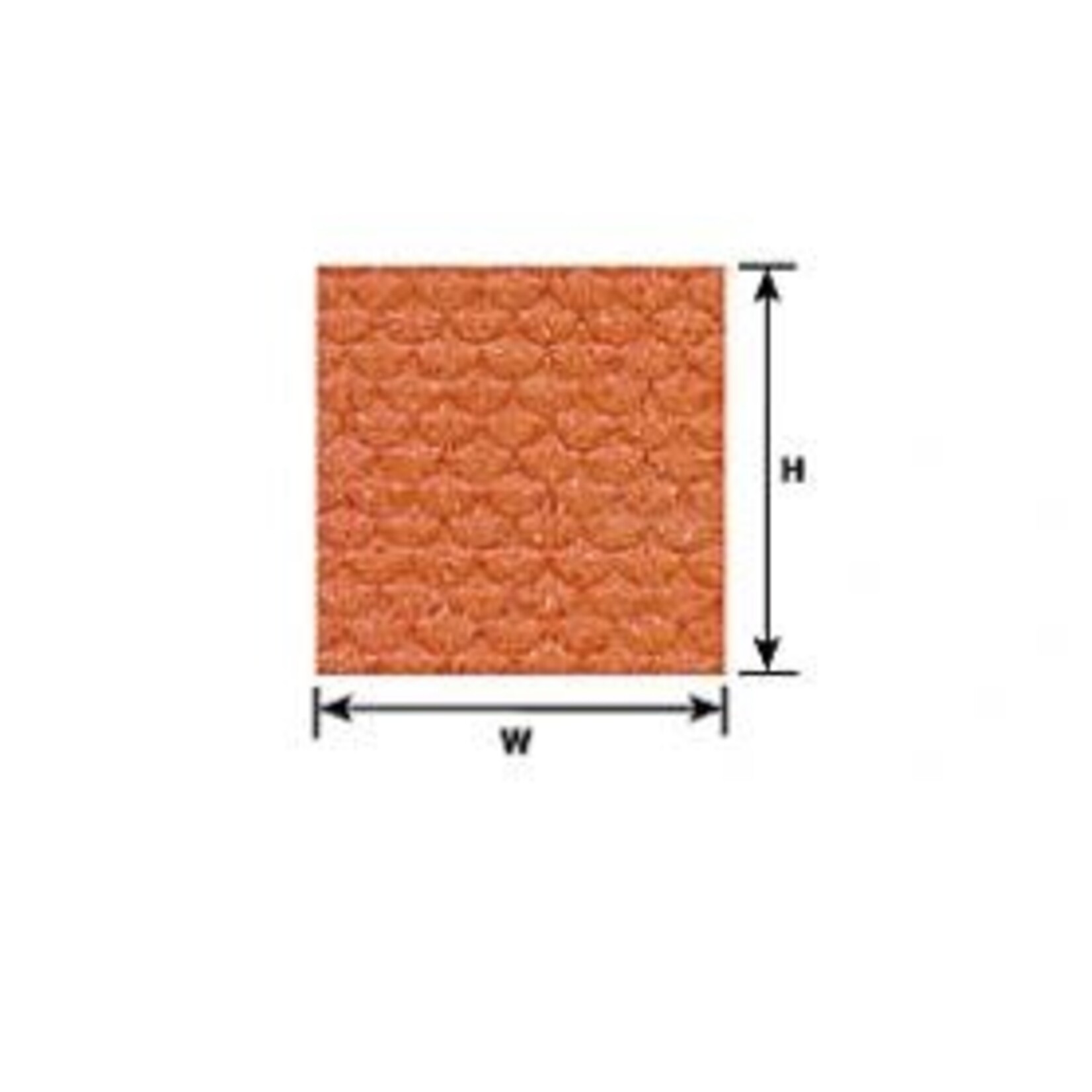 Plastruct 91651 1:24 G gauge Red Clay Spanish Tile Sheet 12" x 7" (2 per pack)