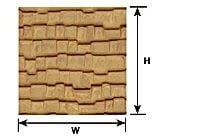 91655 1:48 O gauge Beige Wood Shake Shingle Sheet 12" x 7" (2 per pack)