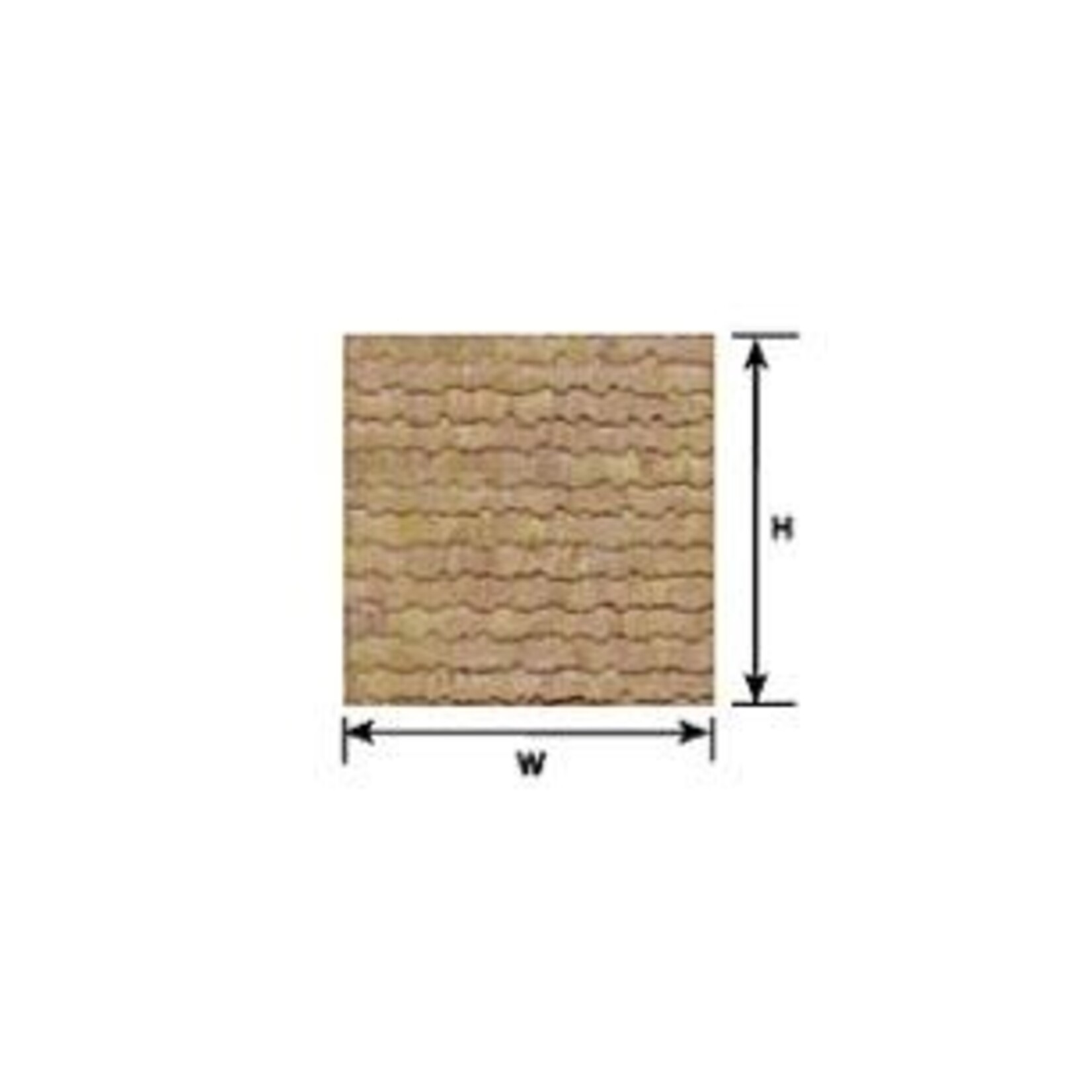 Plastruct 91656 1:87 HO gauge Beige Wood Shake Shingle Sheet 12" x 7" (2 per pack)