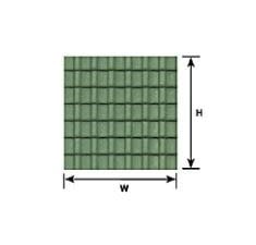 91666 1:48 O gauge Red Ridged Clay Tile Sheet 12" x 7" (2 per pack)