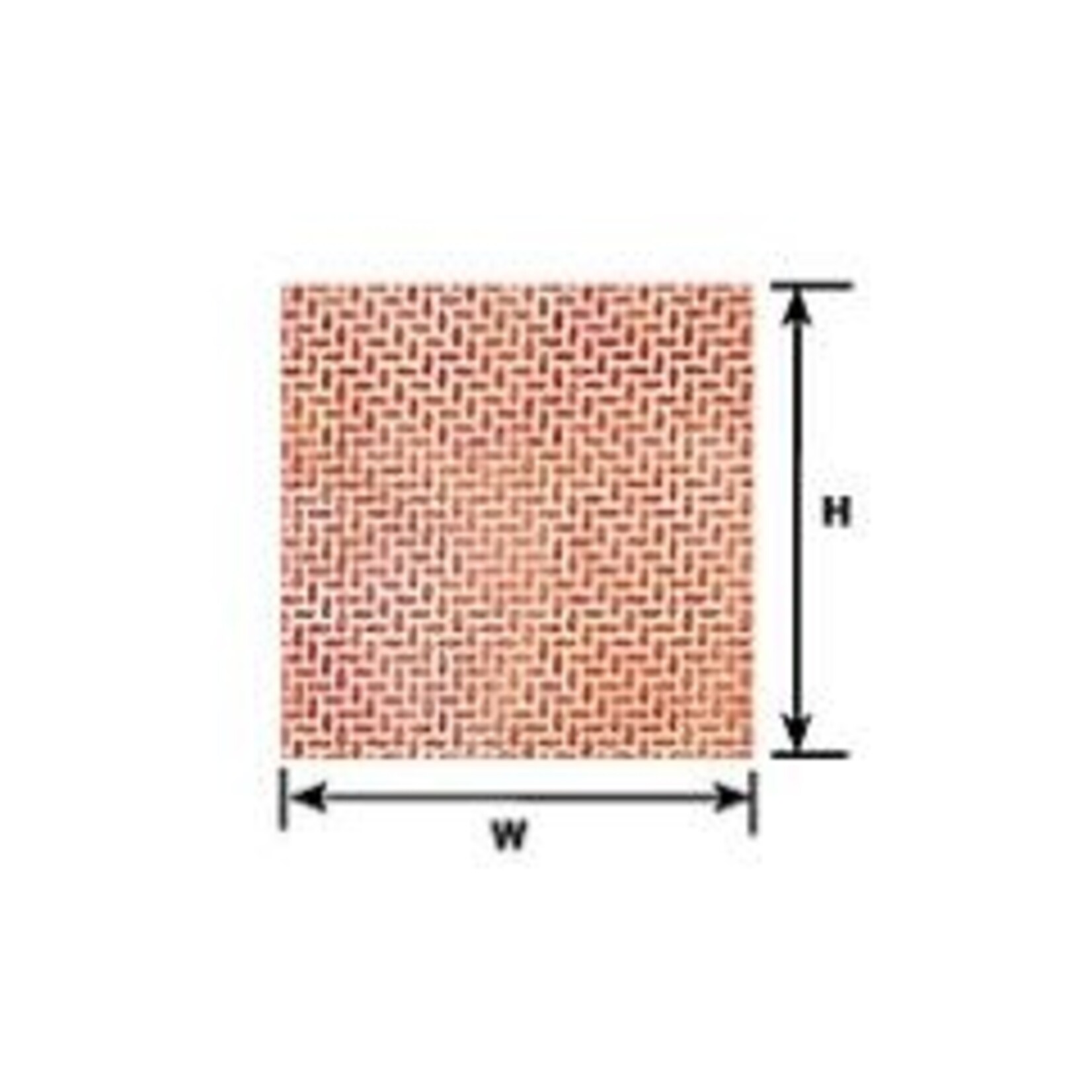 Plastruct 91670 1:87 HO gauge Red Clay Interlocking Paving Sheet 12" x 7" (2 per pack)