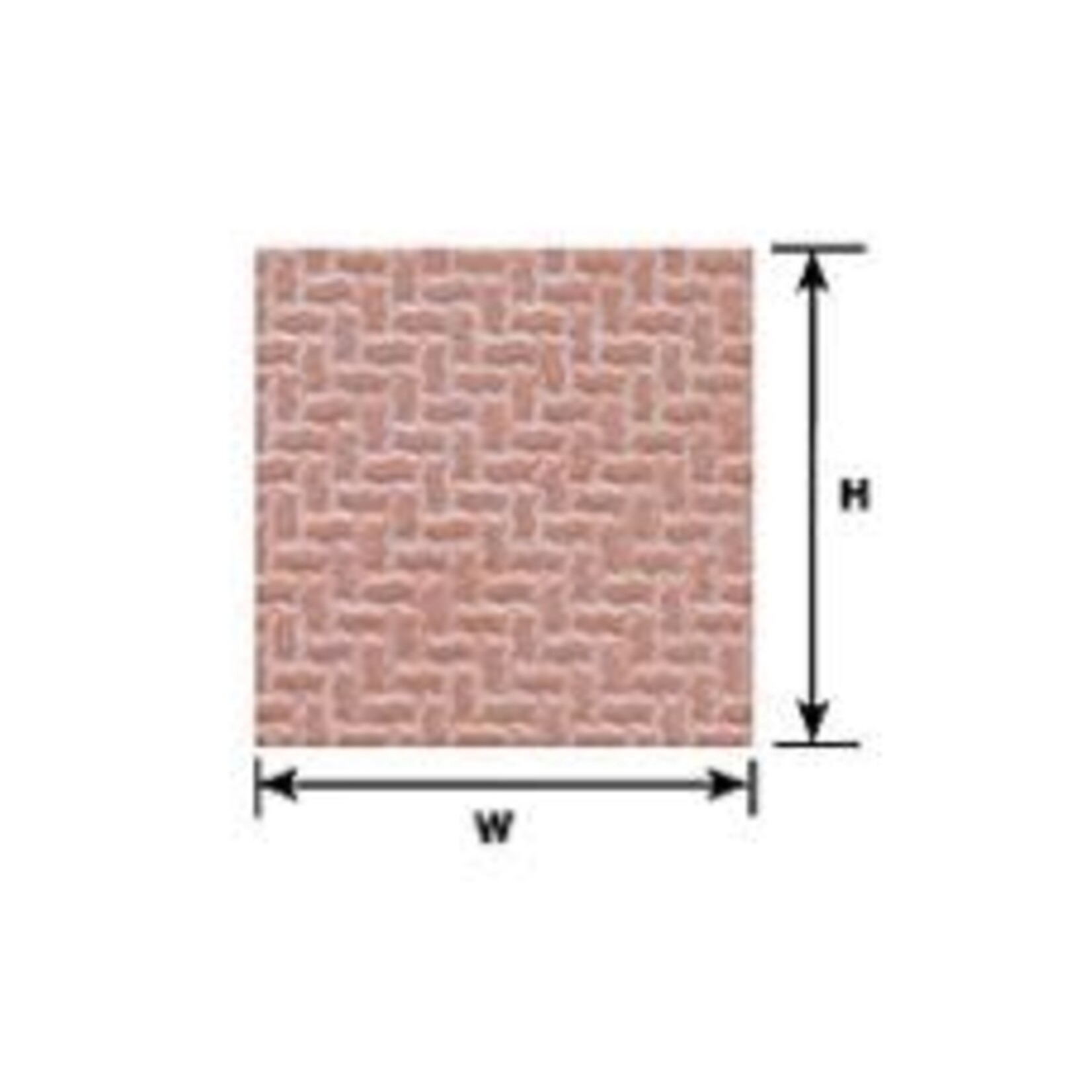Plastruct 91671 1:48 O gauge Red Clay Interlocking Paving Sheet 12" x 7" (2 per pack)