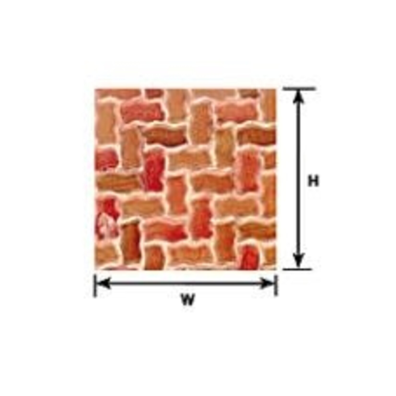 Plastruct 91672 1:24 G gauge Red Clay Interlocking Paving Sheet 12" x 7" (2 per pack)