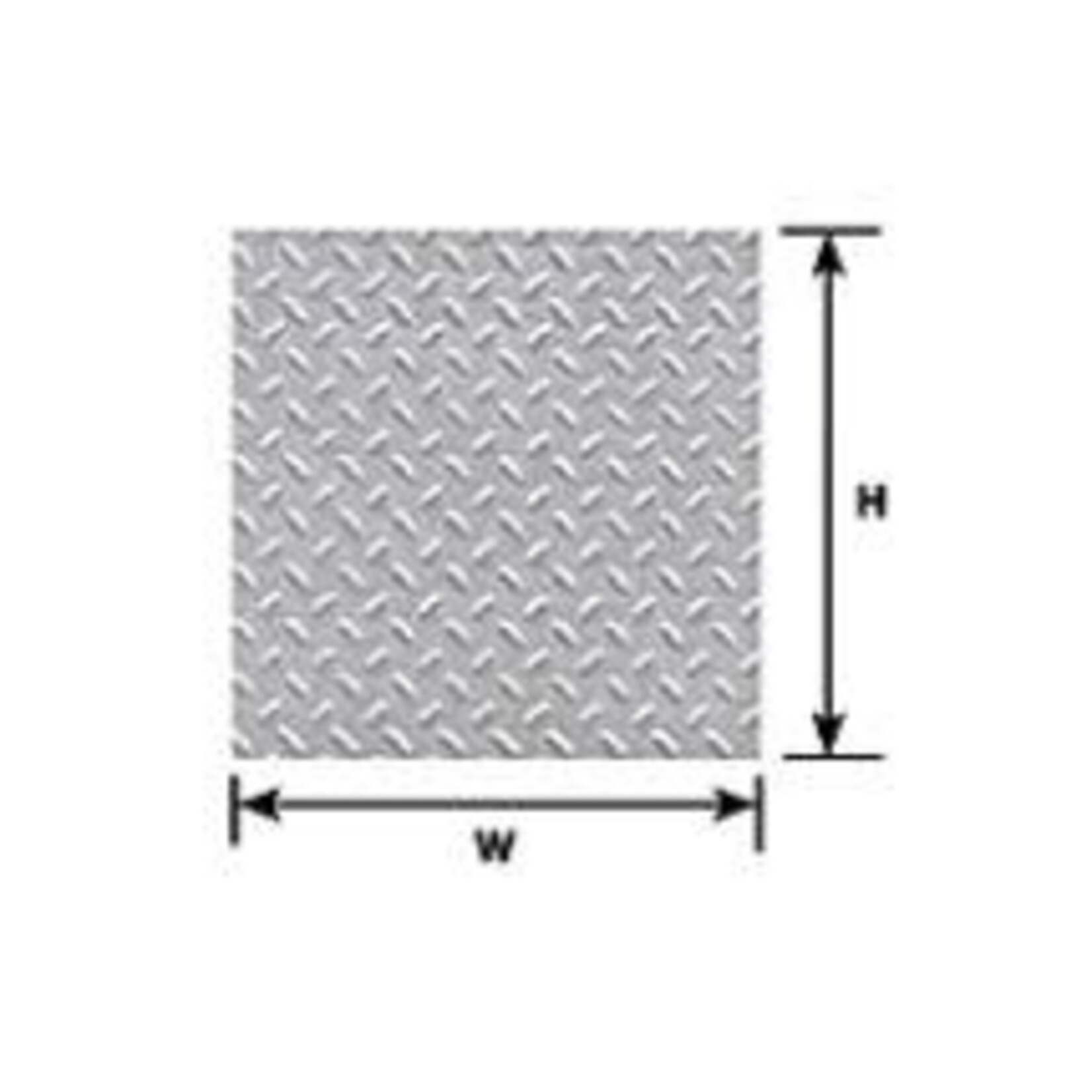 Plastruct 91684 1:48 O gauge White Diamond Plate Sheet 12" x 7" (2 per pack)