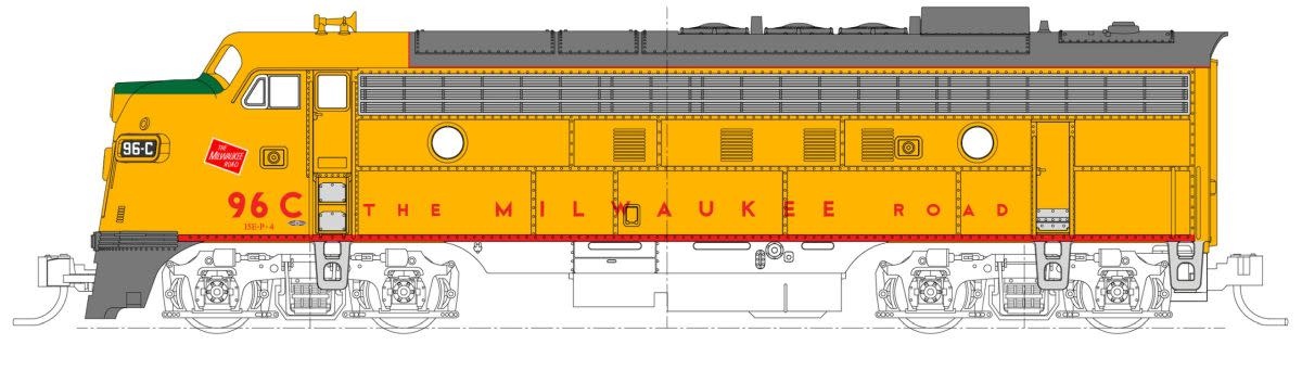 1762303 N FP7 Diesel Milw.Rd. #96C/Post 1955 Scheme