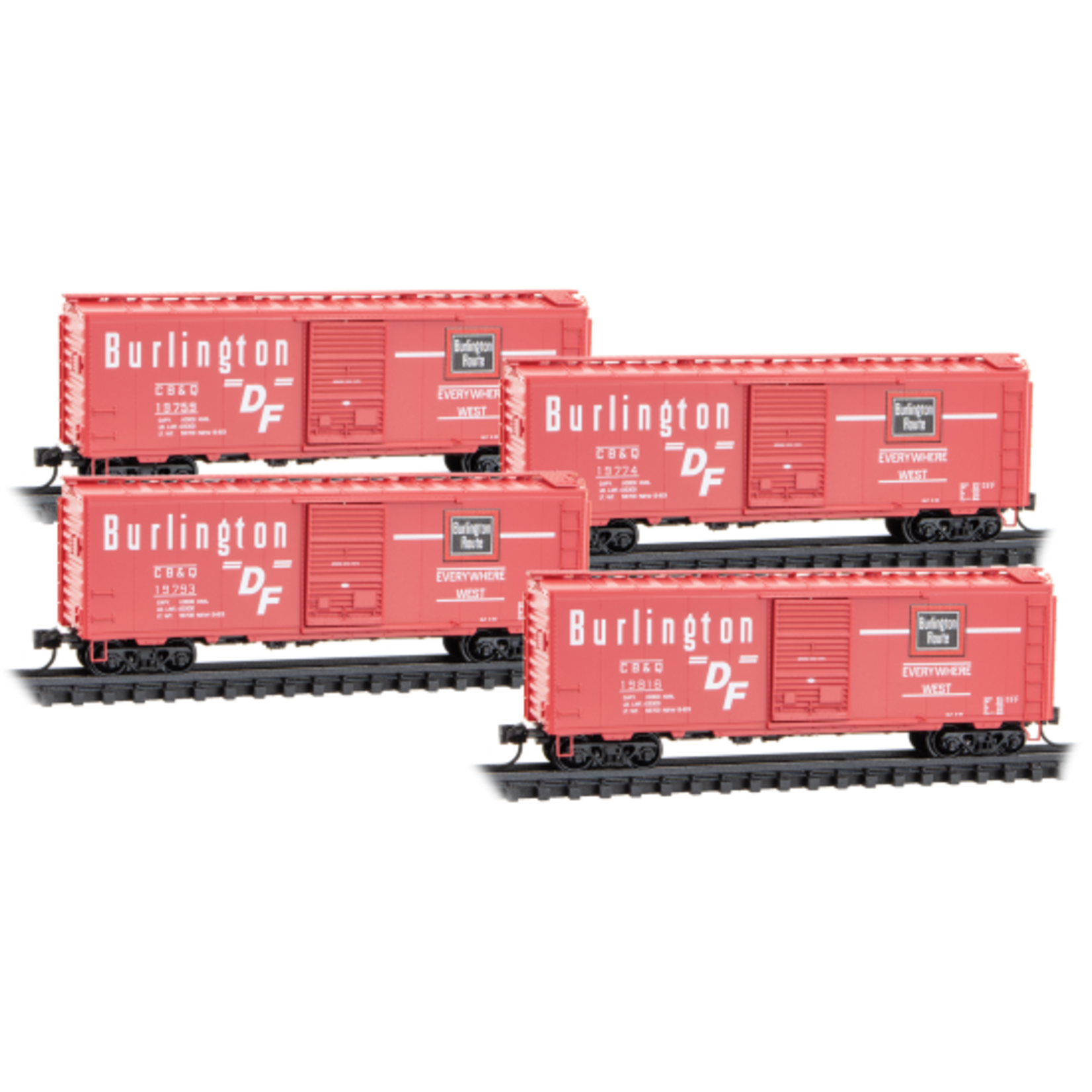 Micro Trains Line 98300240 N CB&Q RP240 - 4 Pack