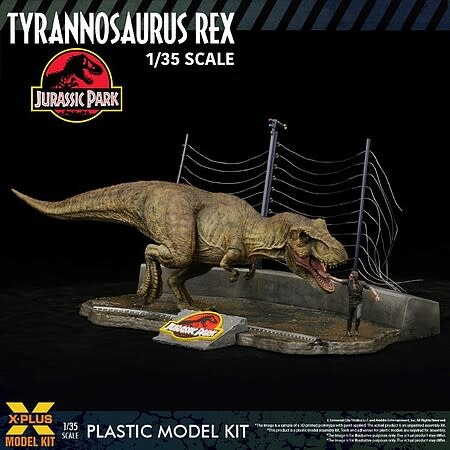 200364 1/35 Jurassic Park T-Rex Dinosaur w/ Figure & Fencing