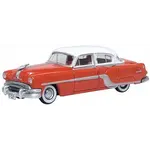Oxford Diecast 87PC54004 HO Pontiac Chieftain 4-Door Sedan 1954 - Coral Red / Winter White